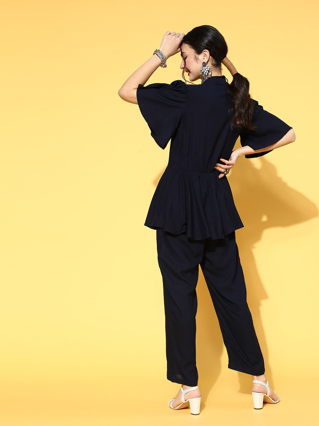 Navy Blue Solid Jumpsuit