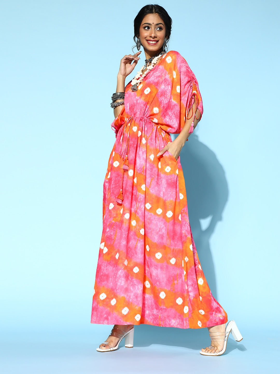 Pretty Pink Tie-Dye Kaftan Kurta