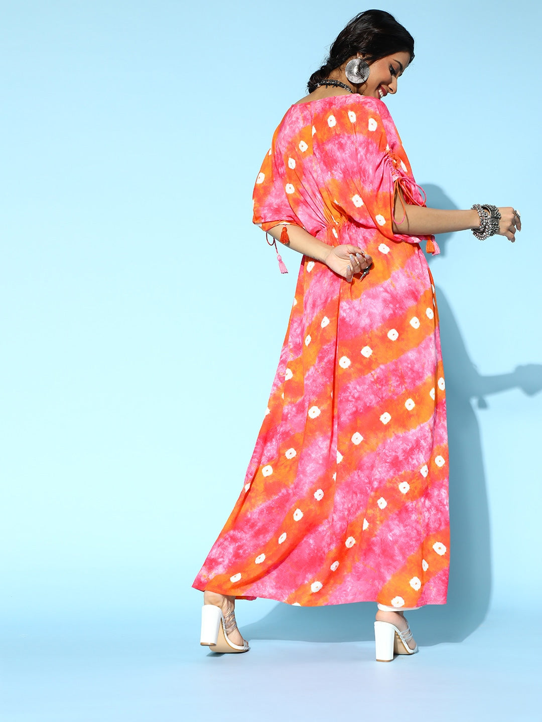 Pretty Pink Tie-Dye Kaftan Kurta