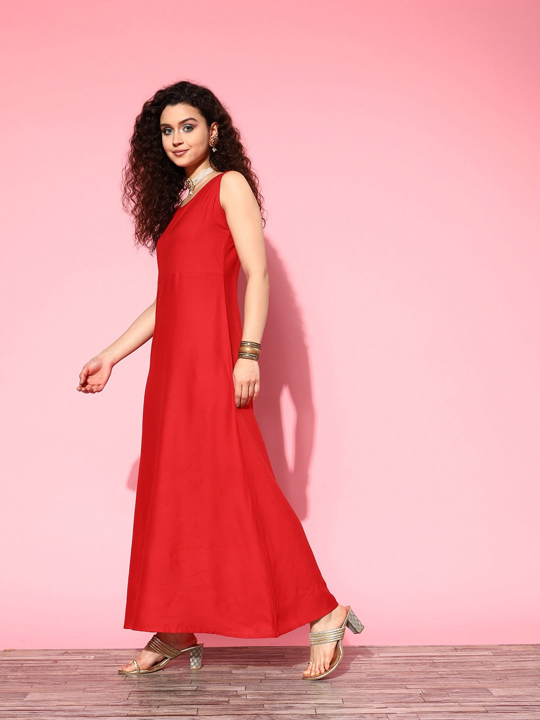 A-Line Cotton Maxi Dress-Yufta Store-8156DRSRDXS