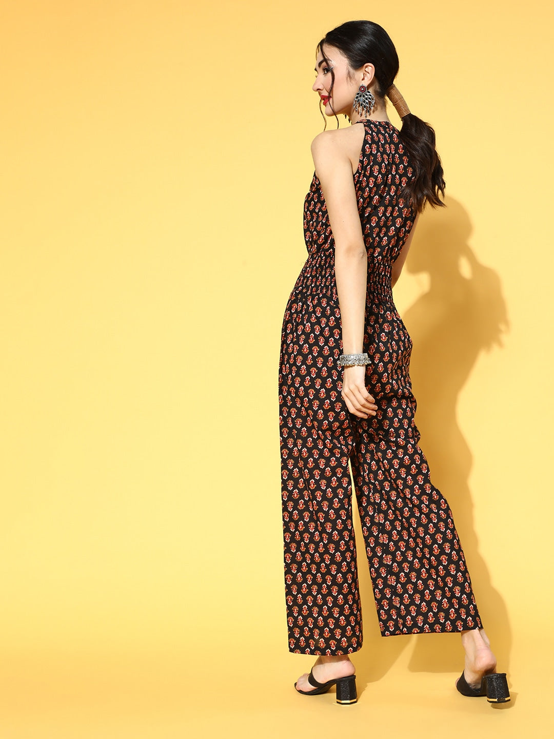 Black Printed Jumpsuit-Yufta Store-9546JSBKS