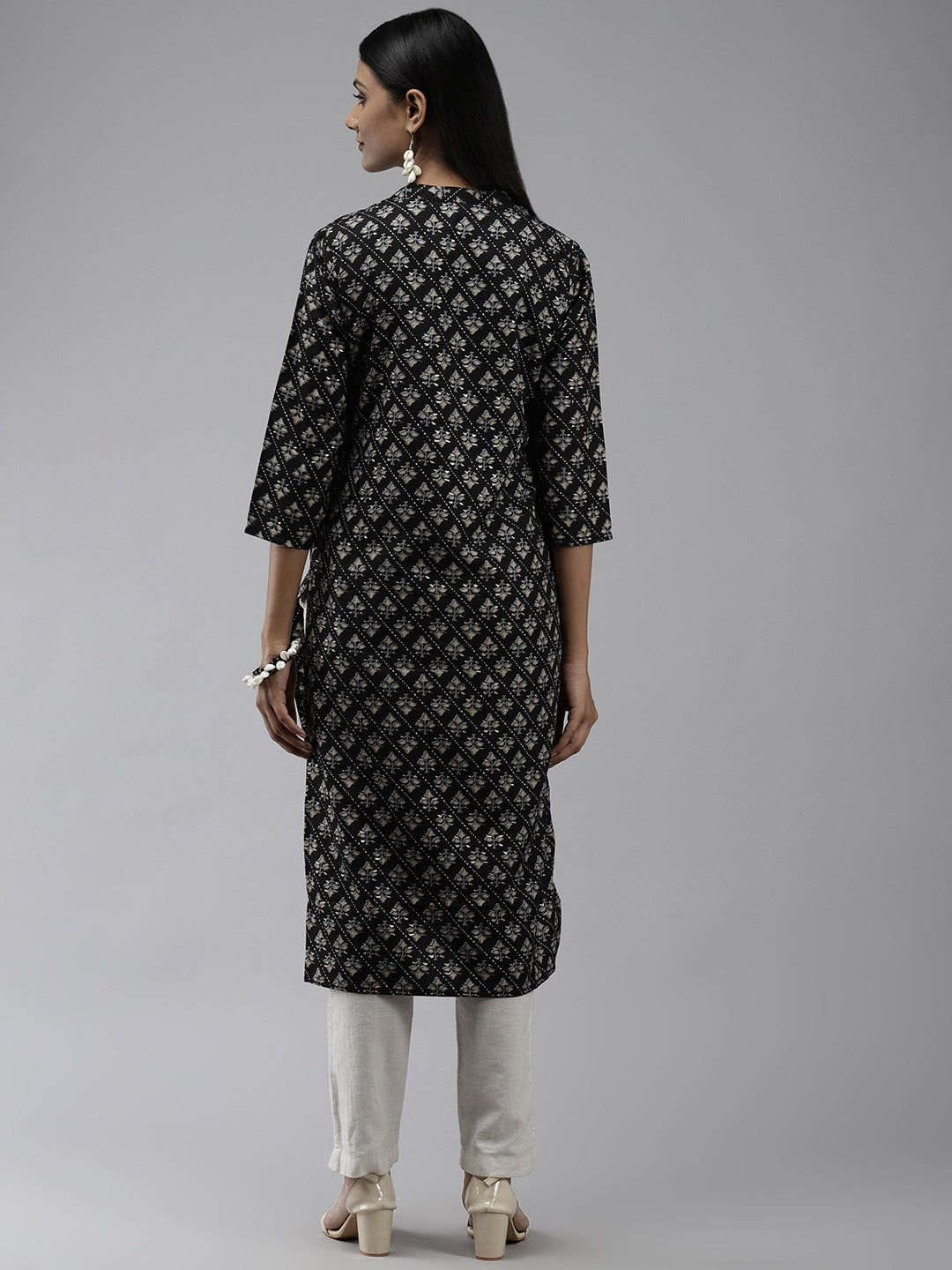 Black Printed Kurta