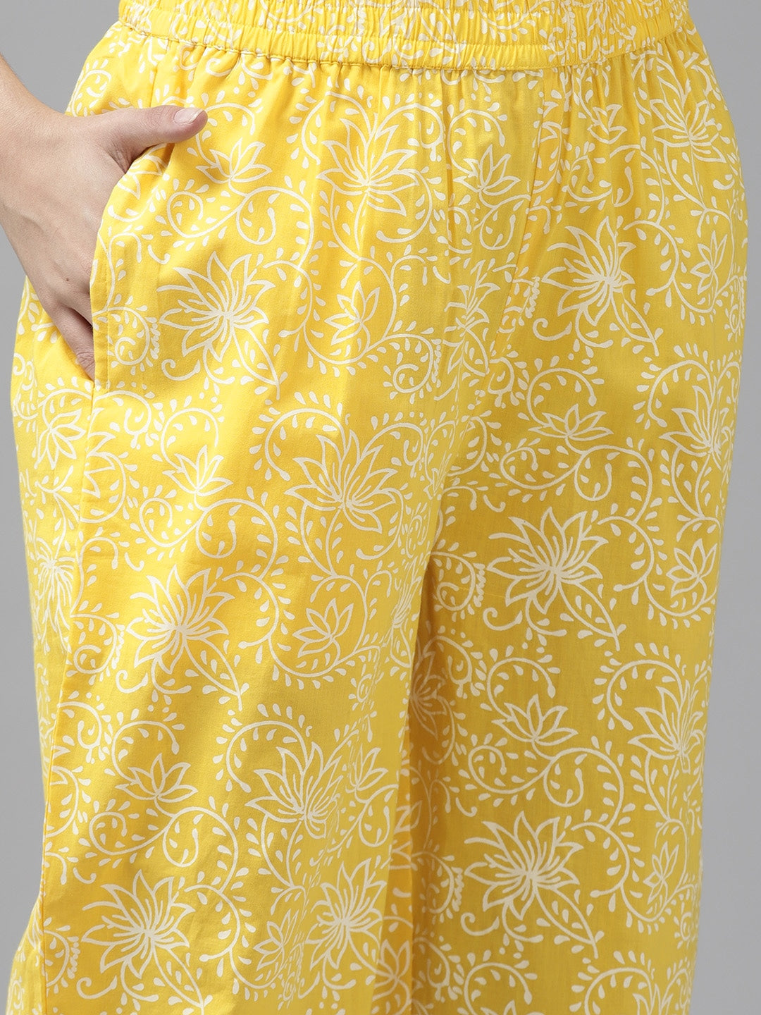 Blue & Yellow Ethnic Printed Dupatta Set-Yufta Store-9424SKDBLS