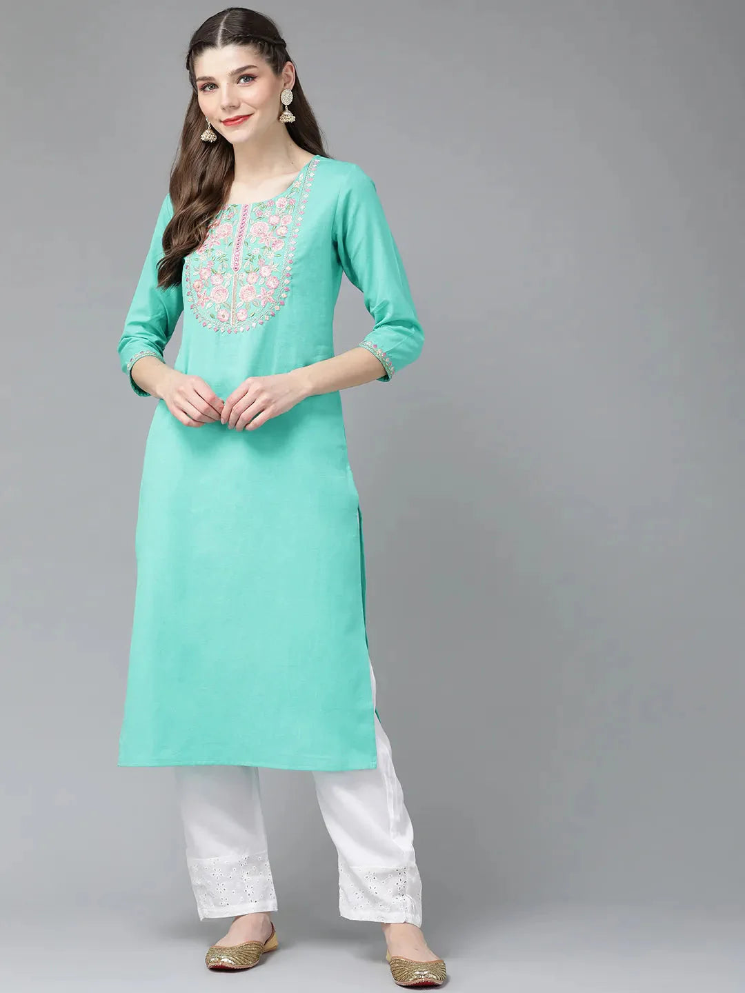 Blue Yoke Design Kurta