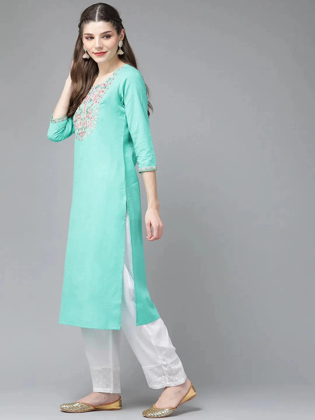 Blue Yoke Design Kurta