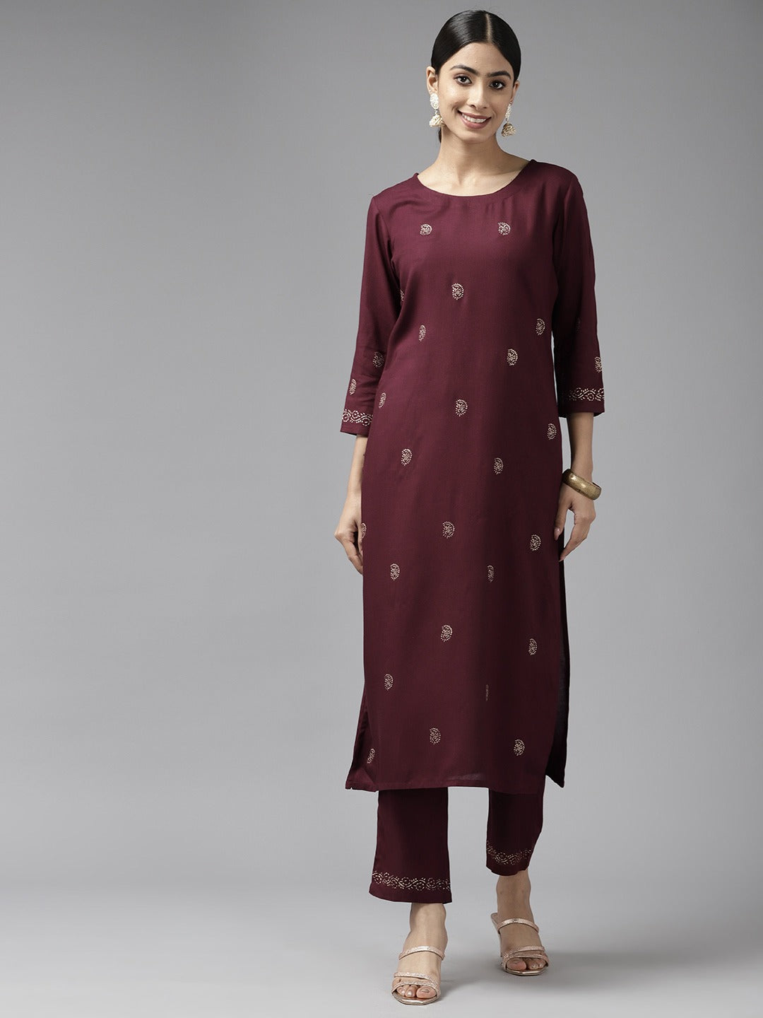 Ethnic Motifs Printed Kurta Set-Yufta Store-1127SETBUGS