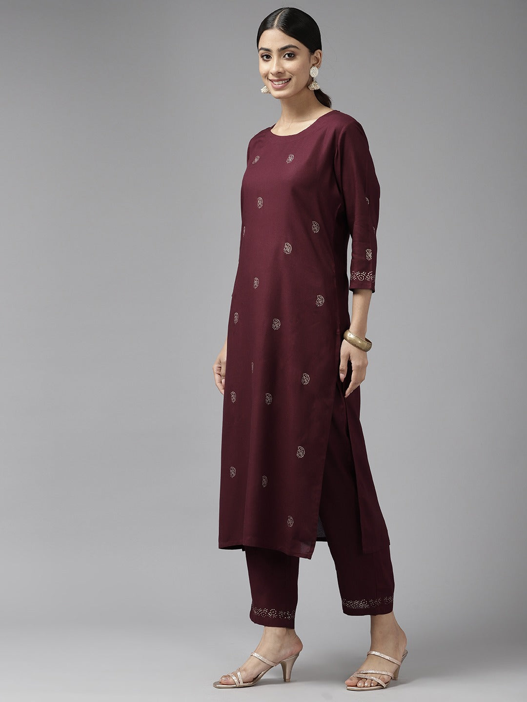 Ethnic Motifs Printed Kurta Set-Yufta Store-1127SETBUGS