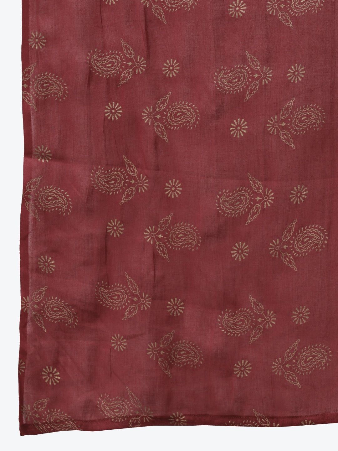 Green & Maroon Embroidered Dupatta Set-Yufta Store-9089SKDGRS