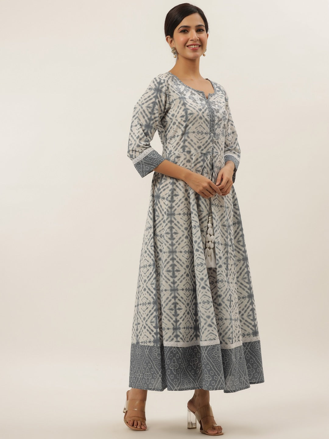 Grey Cotton Maxi Dress-Yufta Store-2751DRSGYM