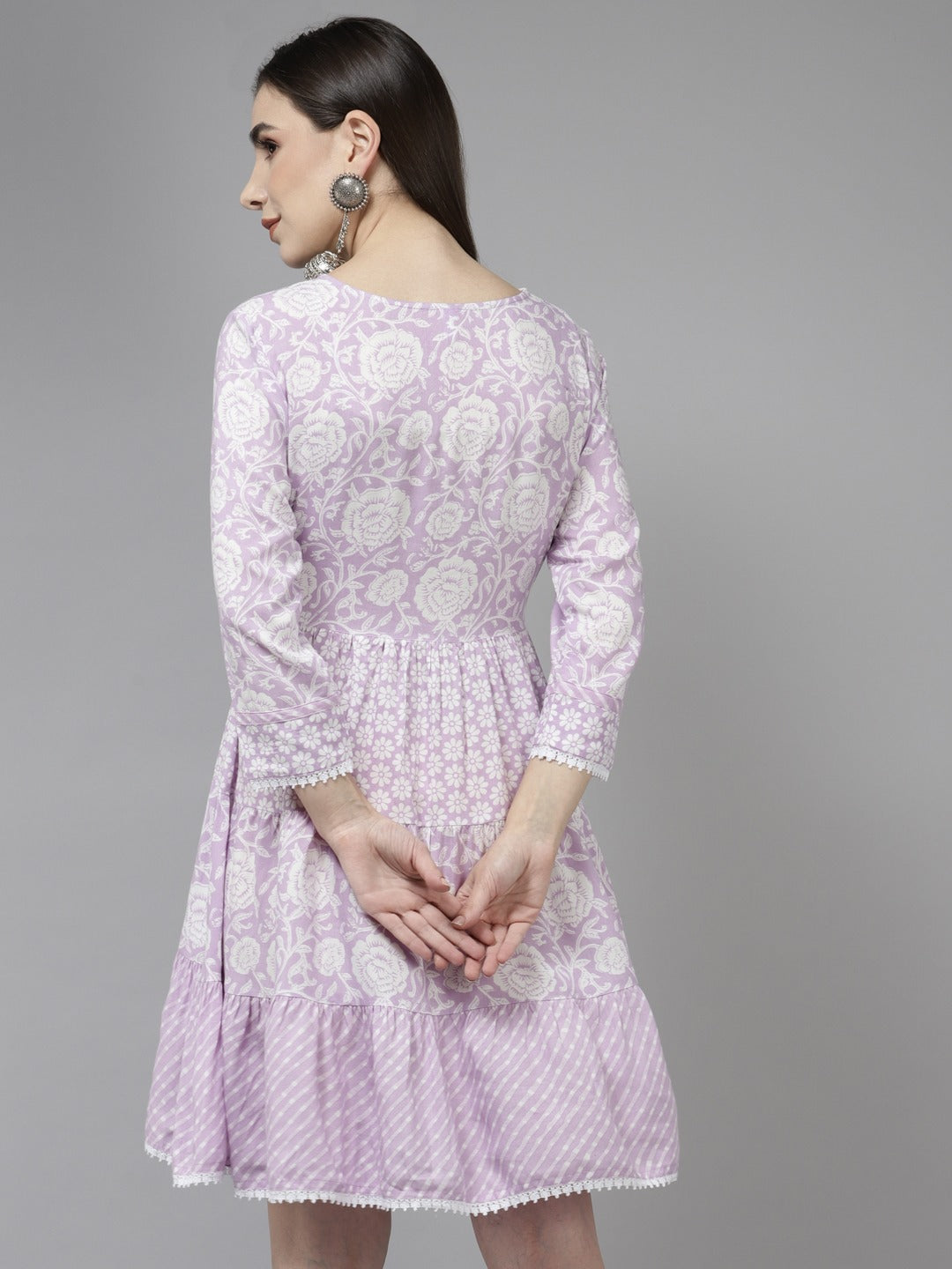 Lavender Embroidered Dress