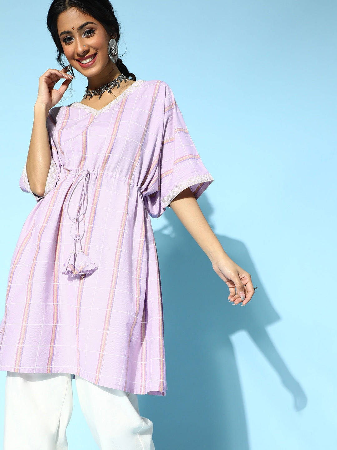 Lavender Kaftan Kurta-Yufta Store-9540KFTLVS