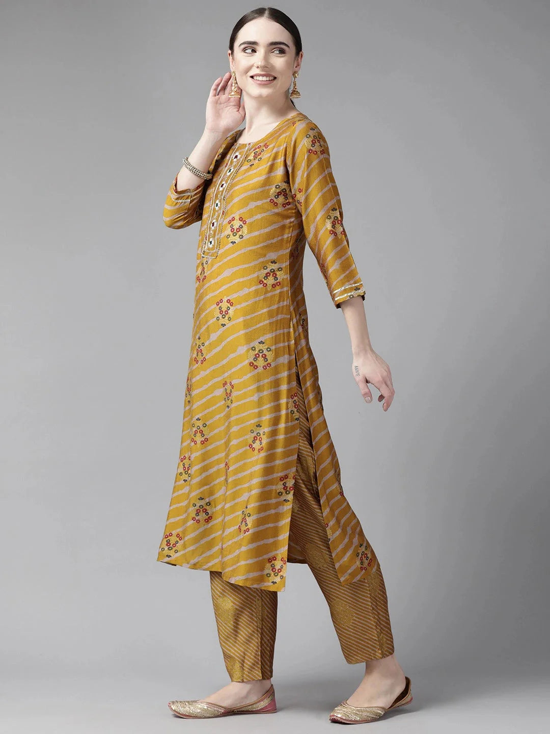 Mustard Dupatta Set-Yufta Store-9977SKDMSS