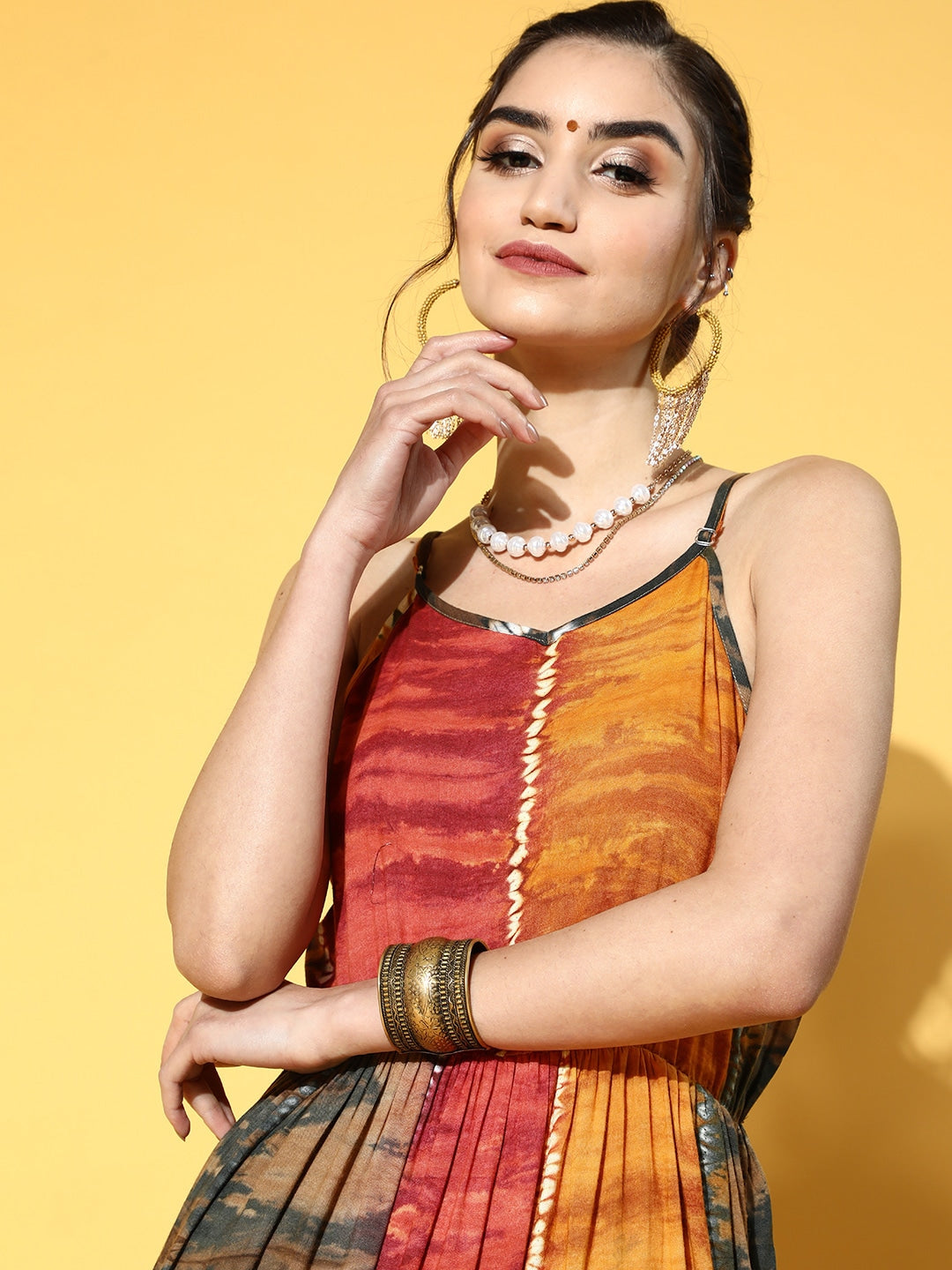 Mustard Tie and Dye Dress-Yufta Store-9415DRSMSS