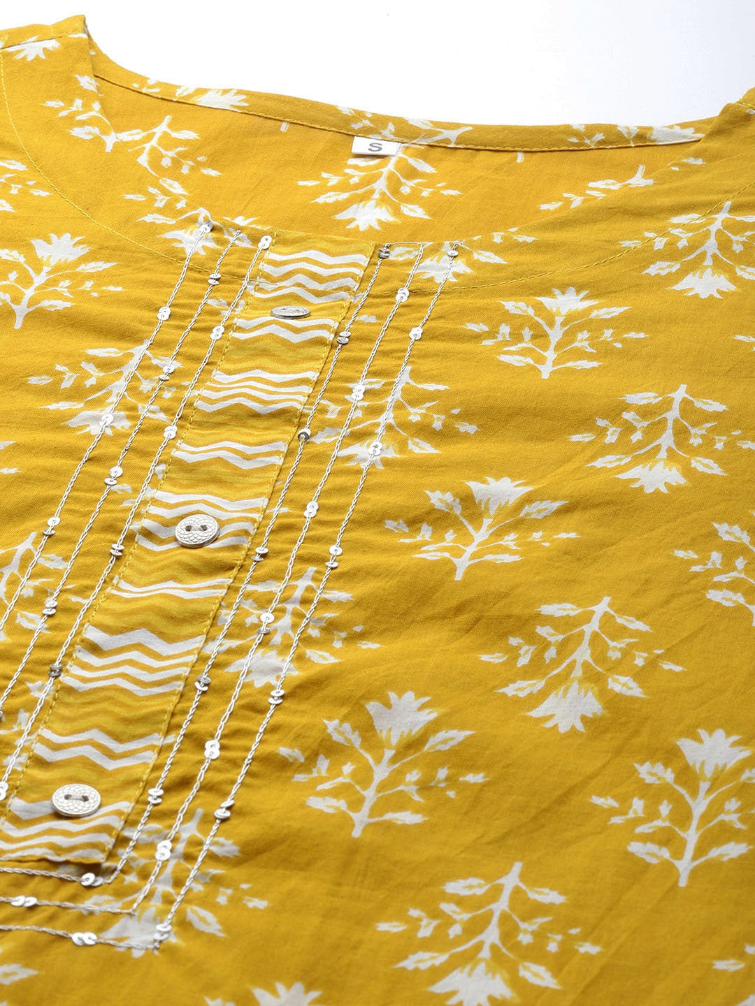 Mustard Yellow Printed Dupatta Set