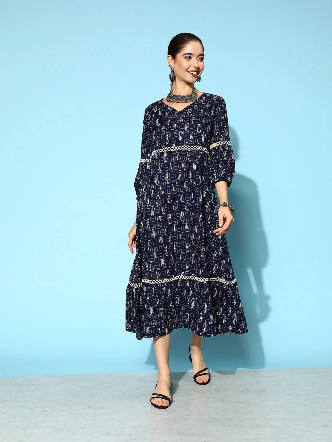 Navy Blue Ethnic Ethnic Dress