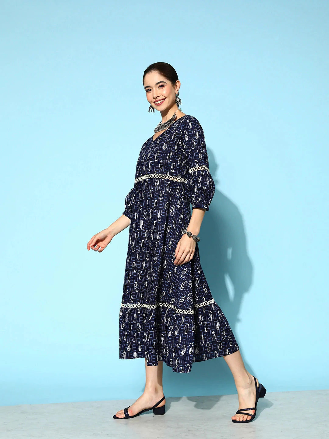 Navy Blue Ethnic Ethnic Dress