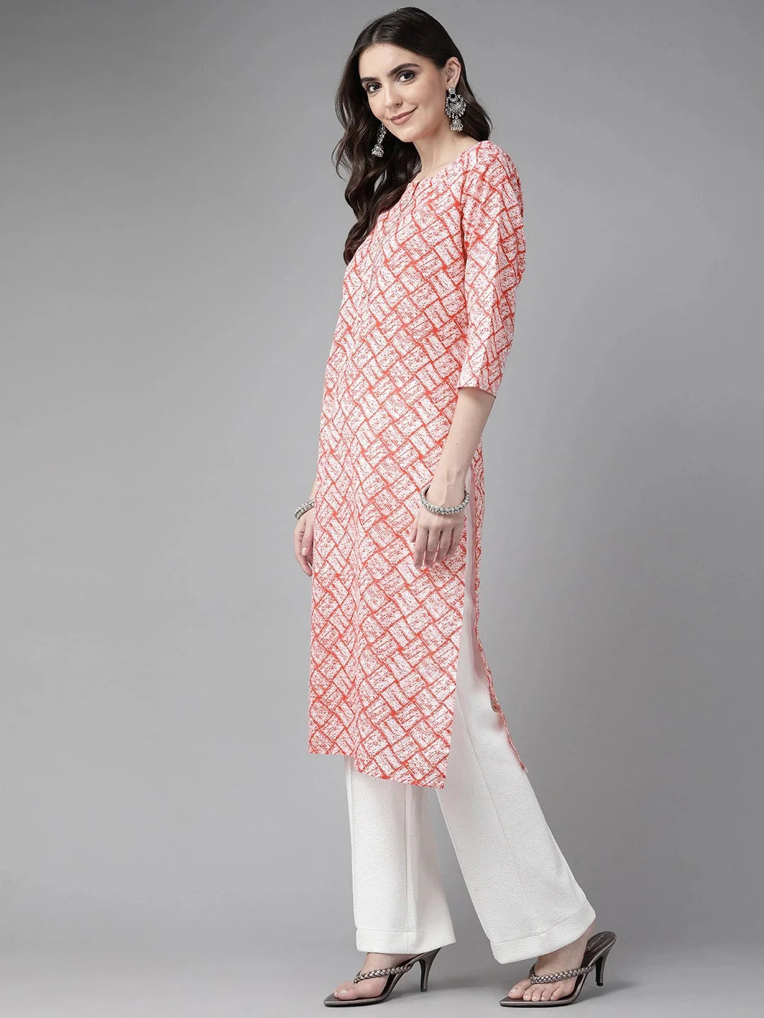 Peach Cotton Kurta-Yufta Store-5708KURPCM