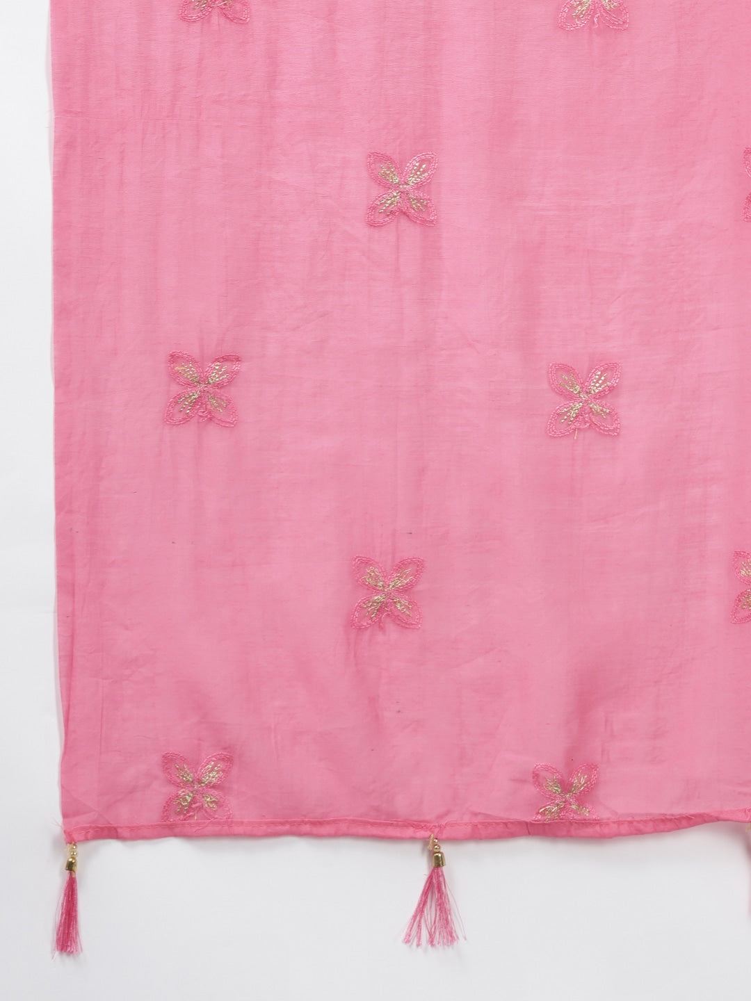 Pink Bandhani Yoke Design Dupatta Set