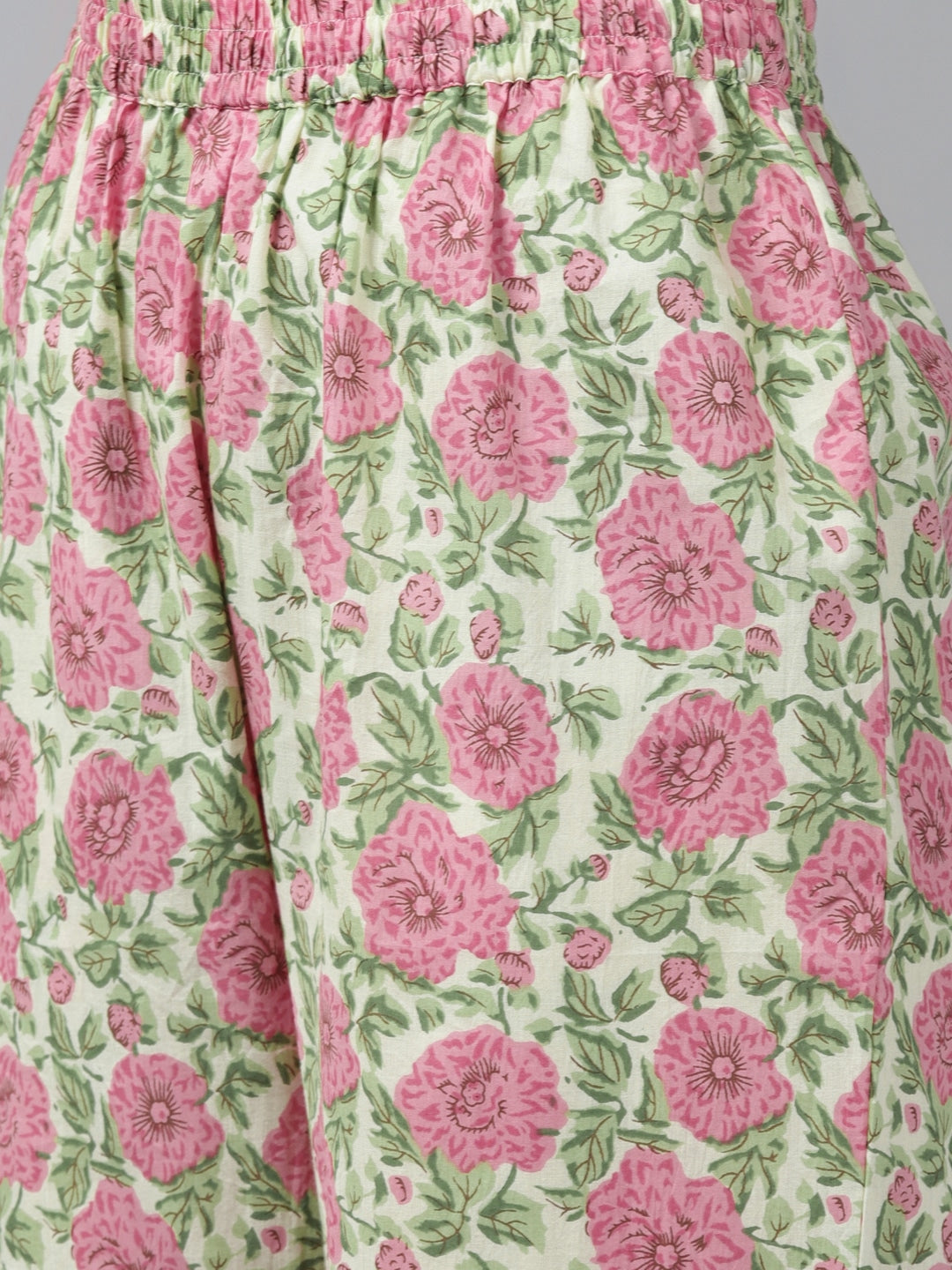 Pink & Green Floral Printed Dupatta Set-Yufta Store-9393SKDPCS