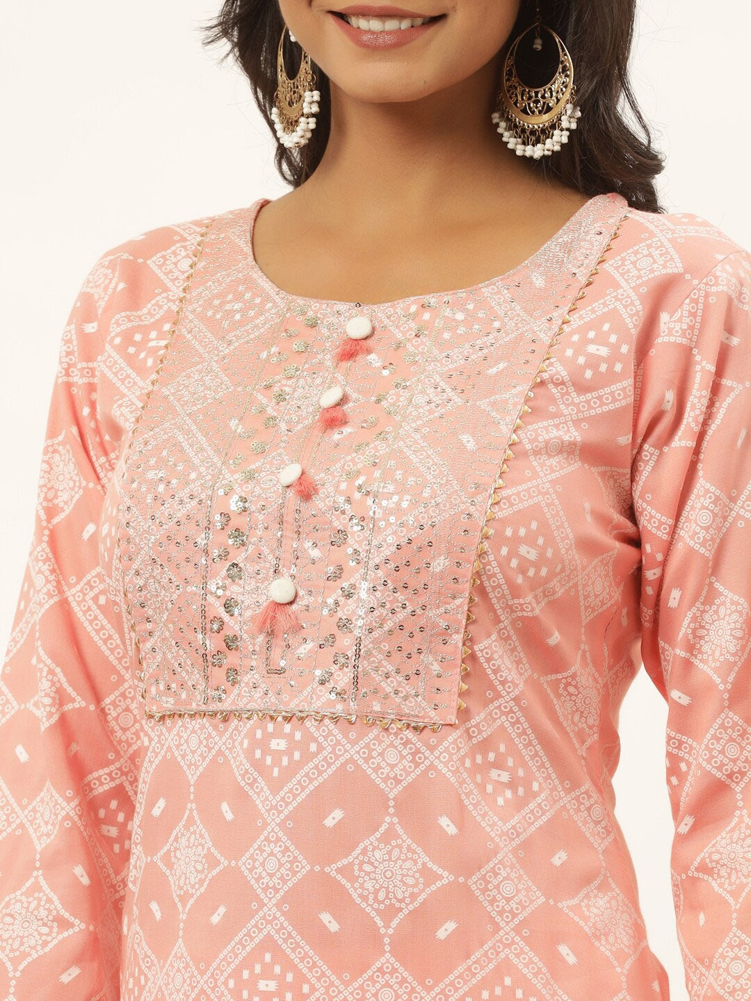 Pink Printed Kurta Set