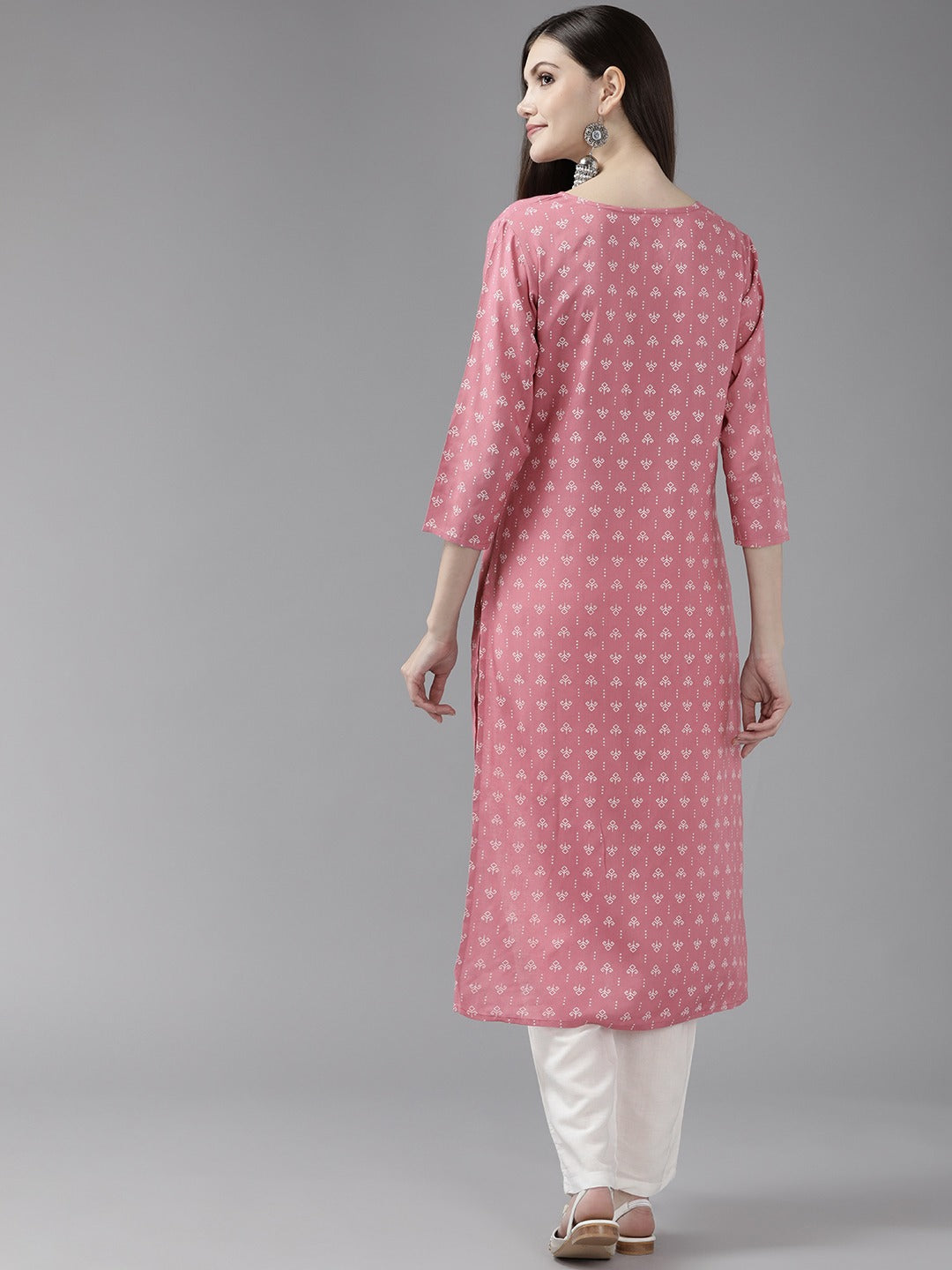 Pink Printed Kurta Set