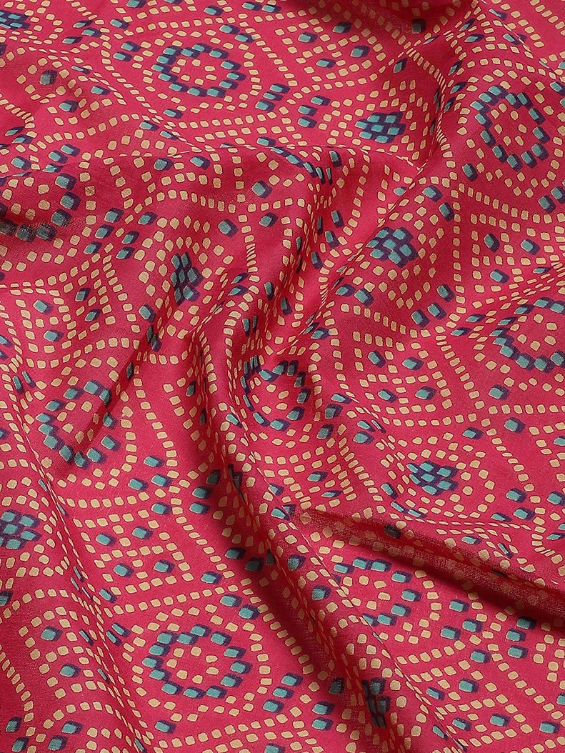 Pink Printed Saree