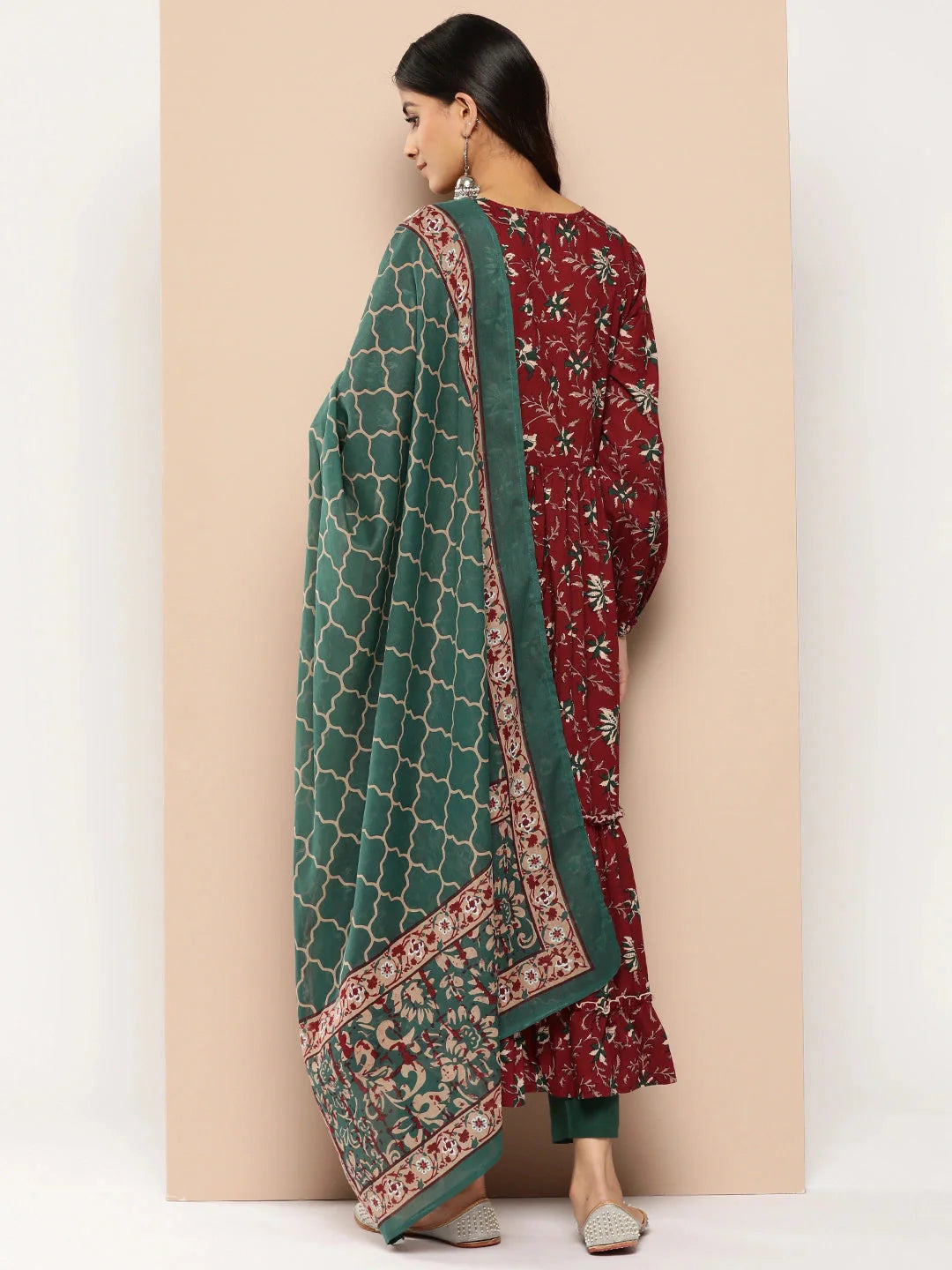 Printed Cotton Kurta Dupatta Set-Yufta Store-1143SKDMRS