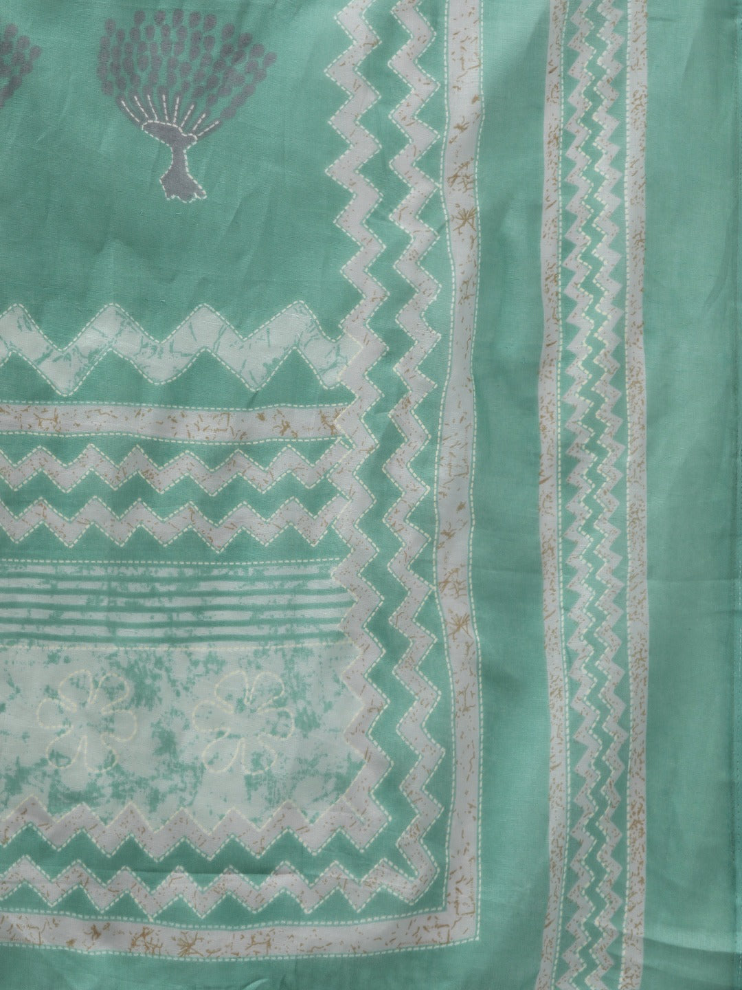 Sea Green Printed Dupatta Set-Yufta Store-9787SKDBLS