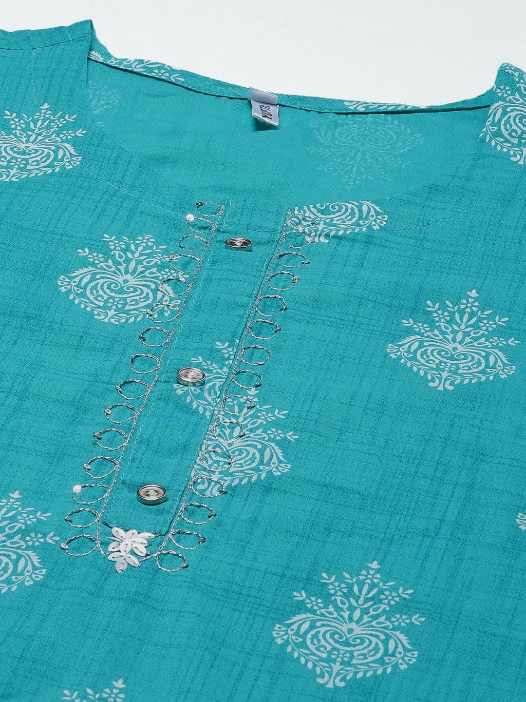 Sea Green Printed Kurta Set-Yufta Store-4767SETSGM