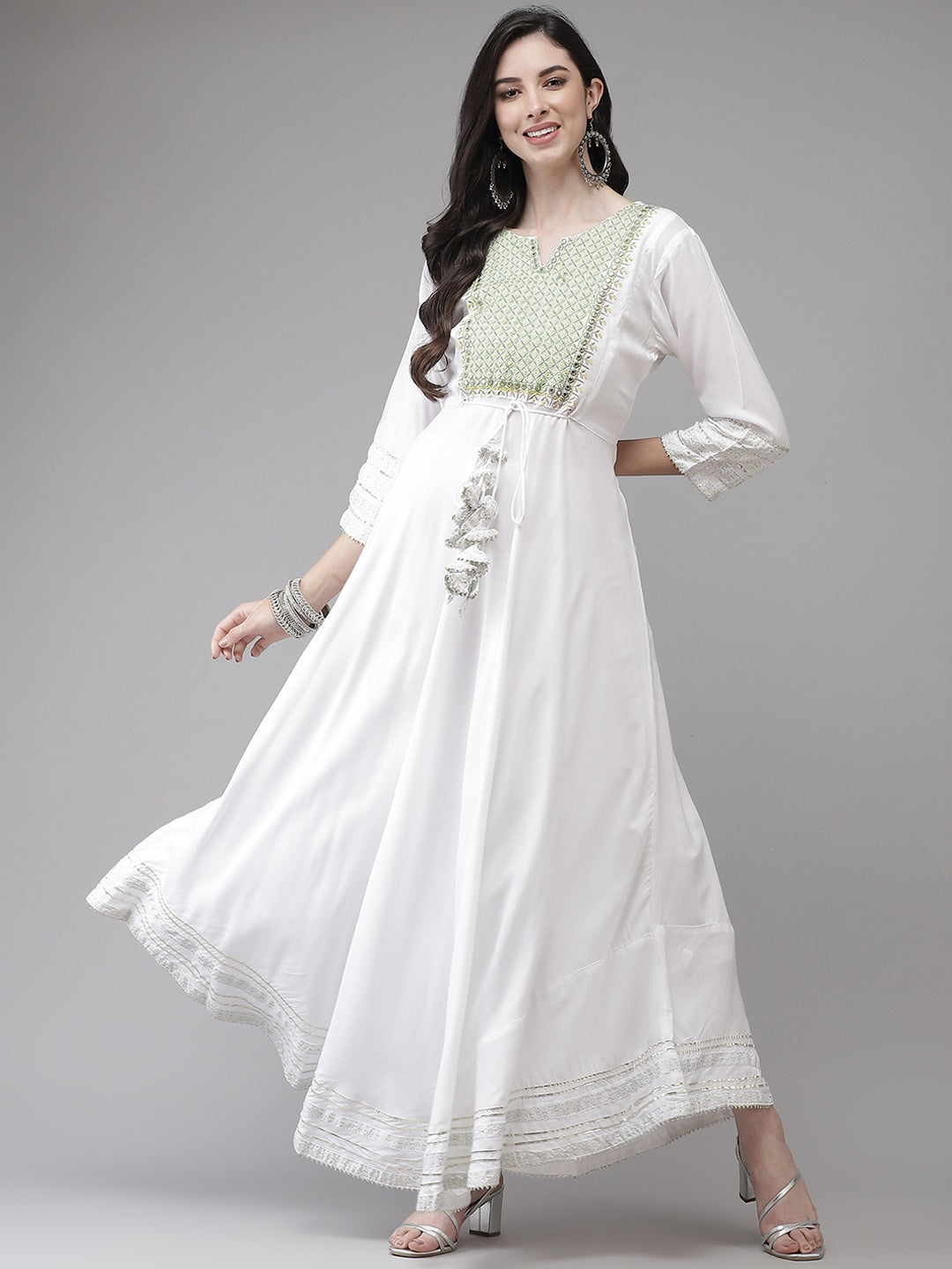 White Embroidered Dress-Yufta Store-2117DRSWHS