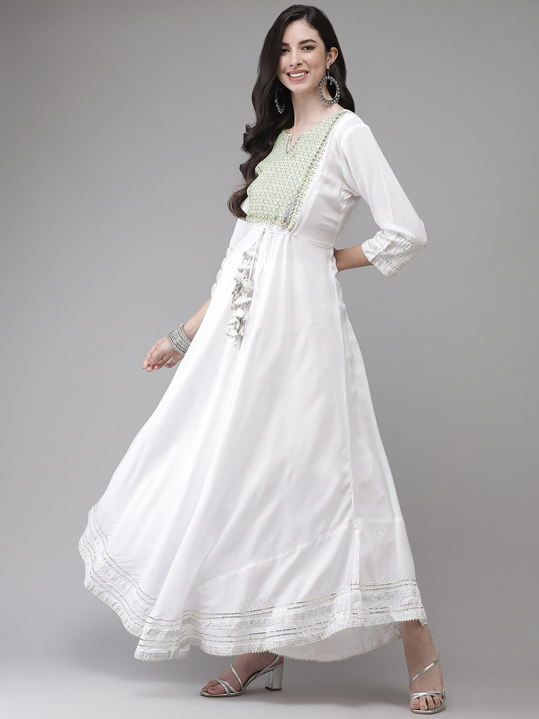 White Embroidered Dress-Yufta Store-2117DRSWHS