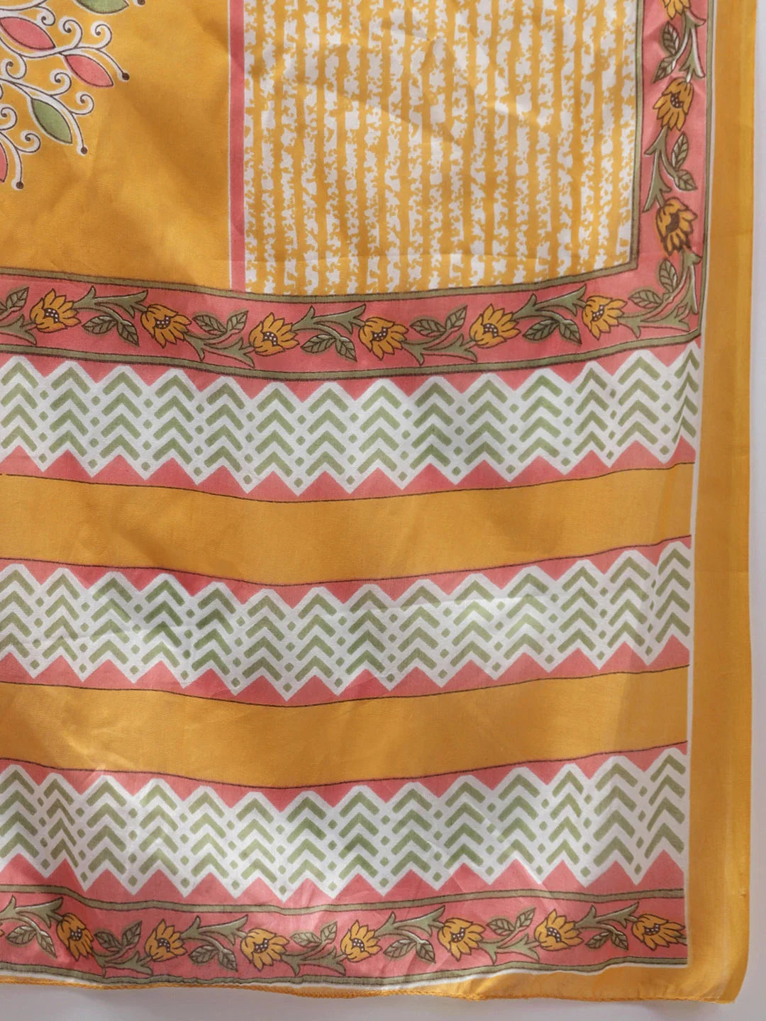 Yellow Printed Cotton Dupatta Set-Yufta Store-9843SKDYLS