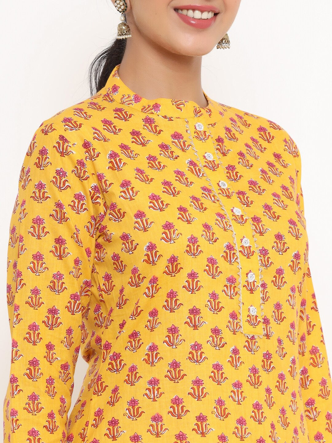 Yellow Printed Dupatta Set-Yufta Store-9799SKDYLS