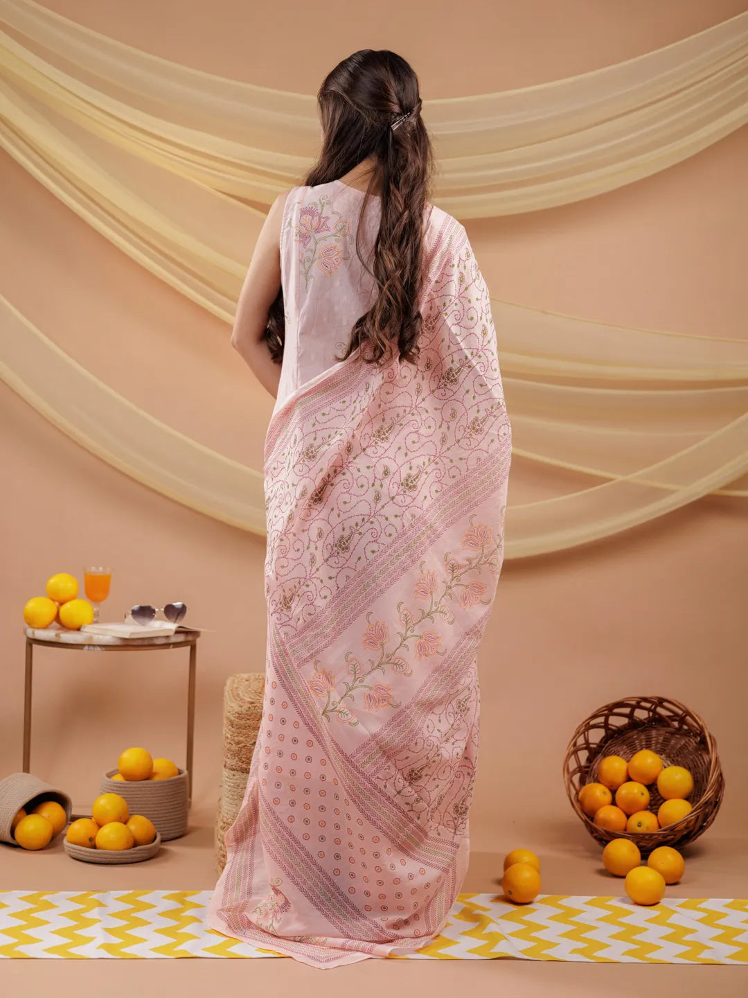 Cotton Pink Sleeveless Kurta Dupatta Set