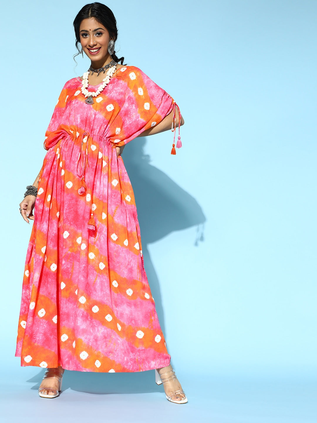 Pretty Pink Tie-Dye Kaftan Kurta