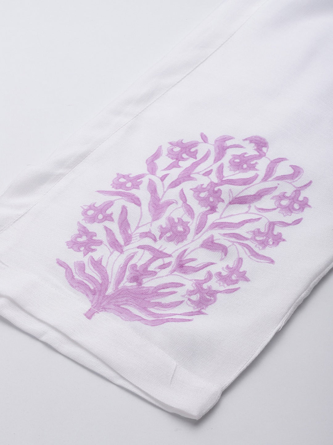 Lavender Printed Dupatta Set