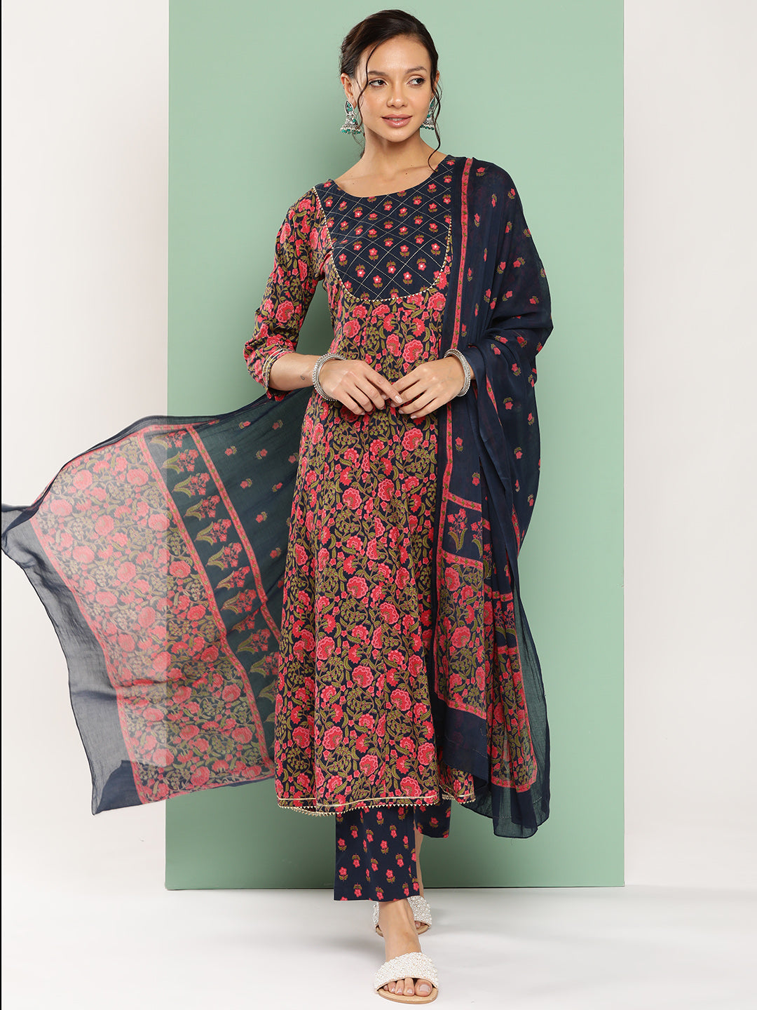 Gotta Patti Cotton Kurta Dupatta Set