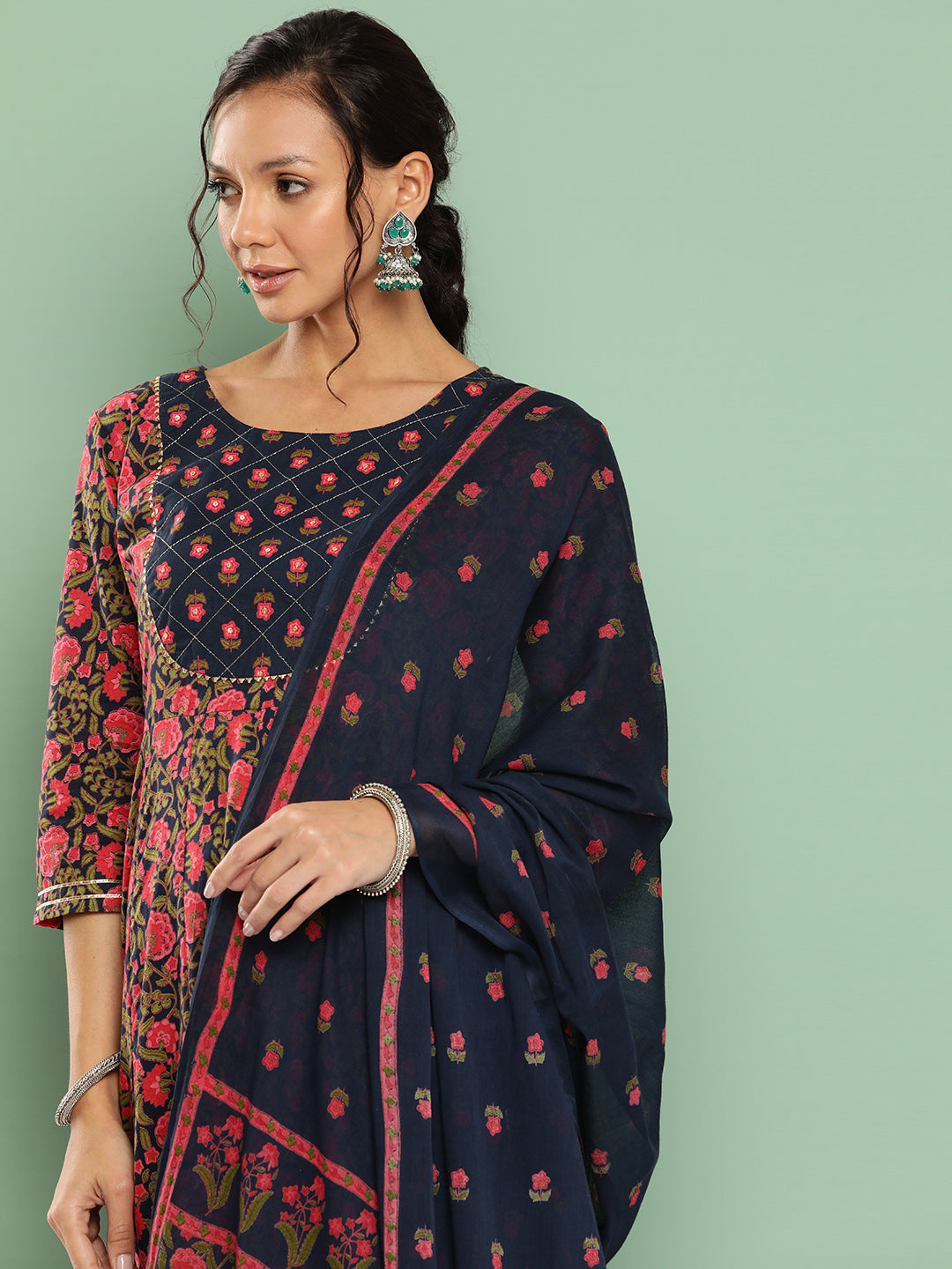 Gotta Patti Cotton Kurta Dupatta Set