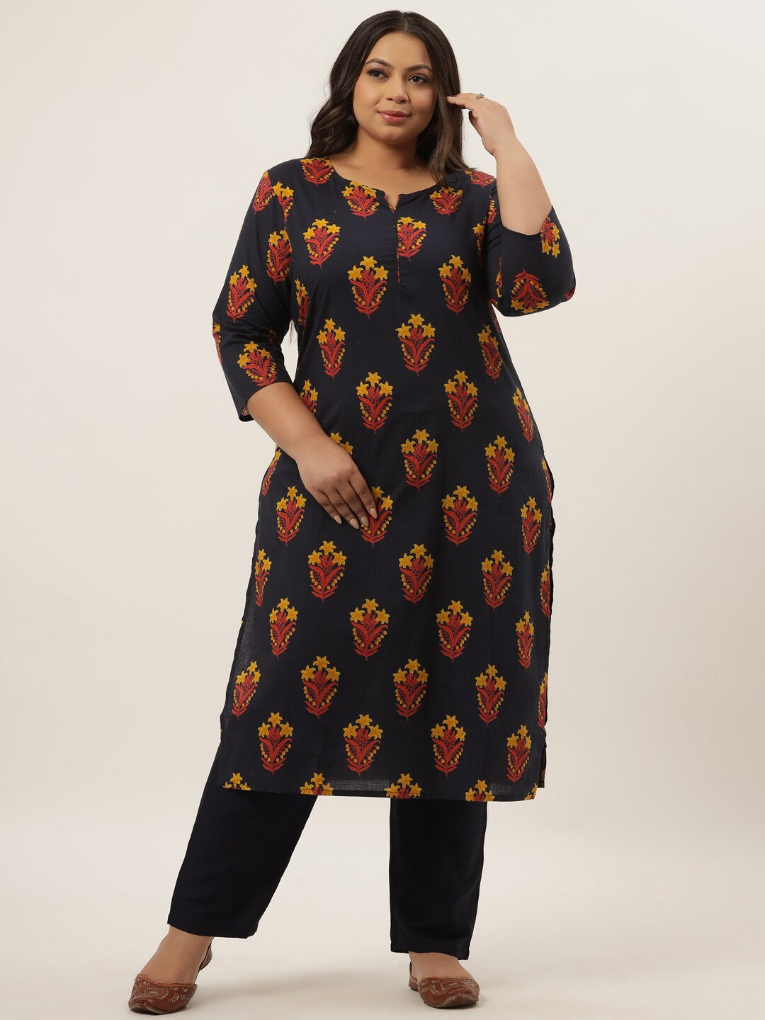 Navy Blue Printed Kurta Set Store