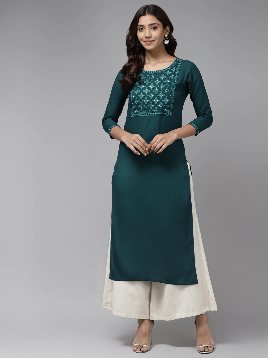 Green Embroidered Kurta 2