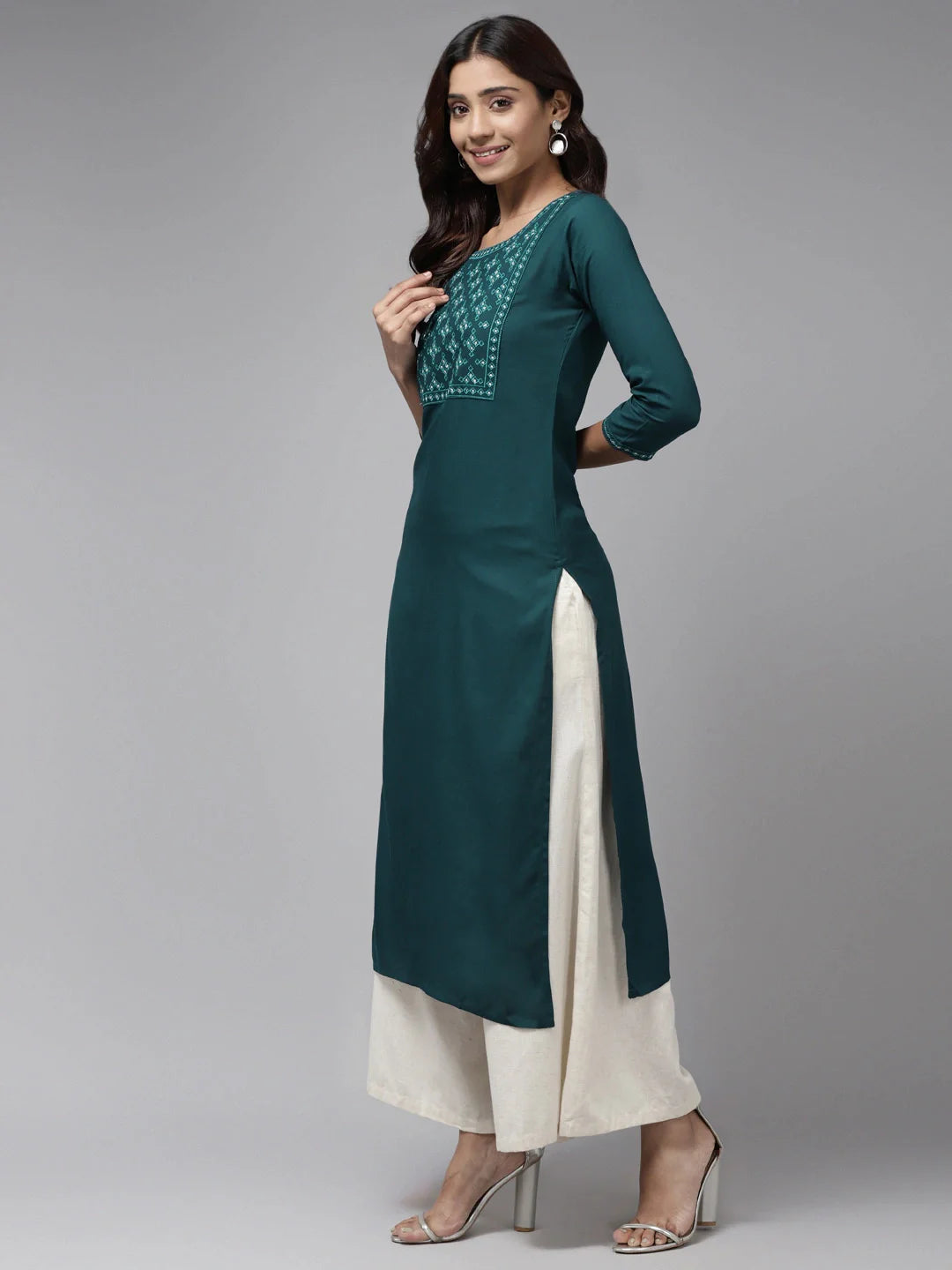 Green Embroidered Kurta 2