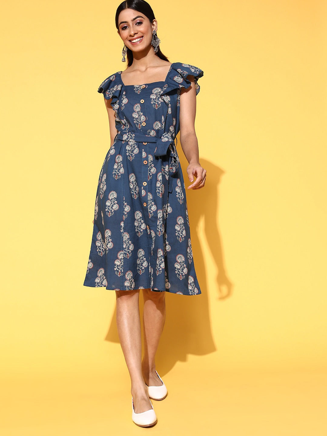 Navy Blue A-Line Dress