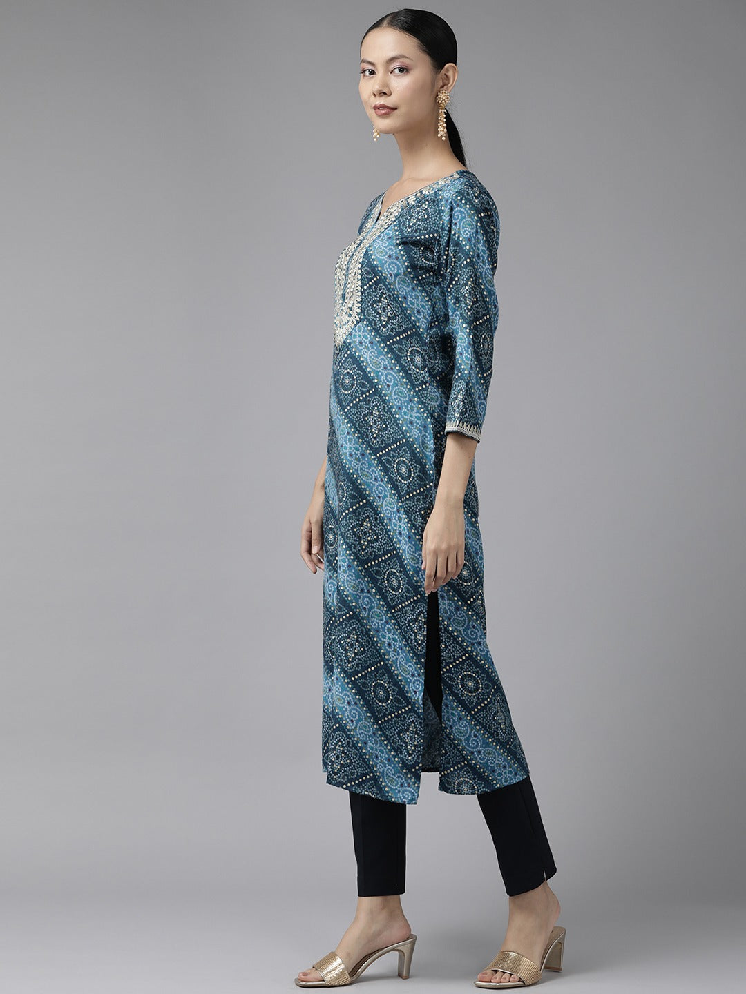 Blue Printed Kurta 5