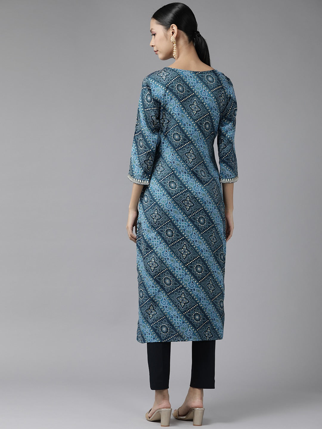 Blue Printed Kurta 5