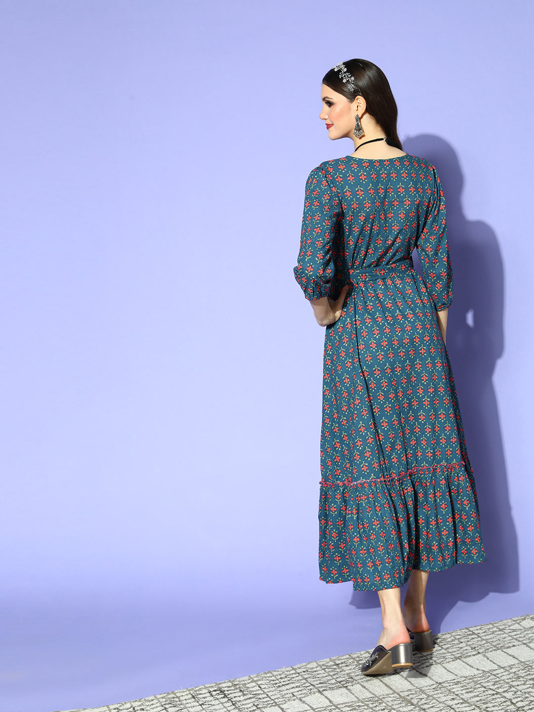 Blue Ethnic Cotton Dress Store