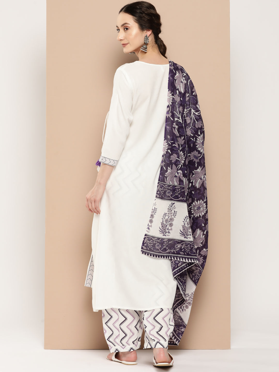 Embroidered Angrakha Kurta Dupatta Set