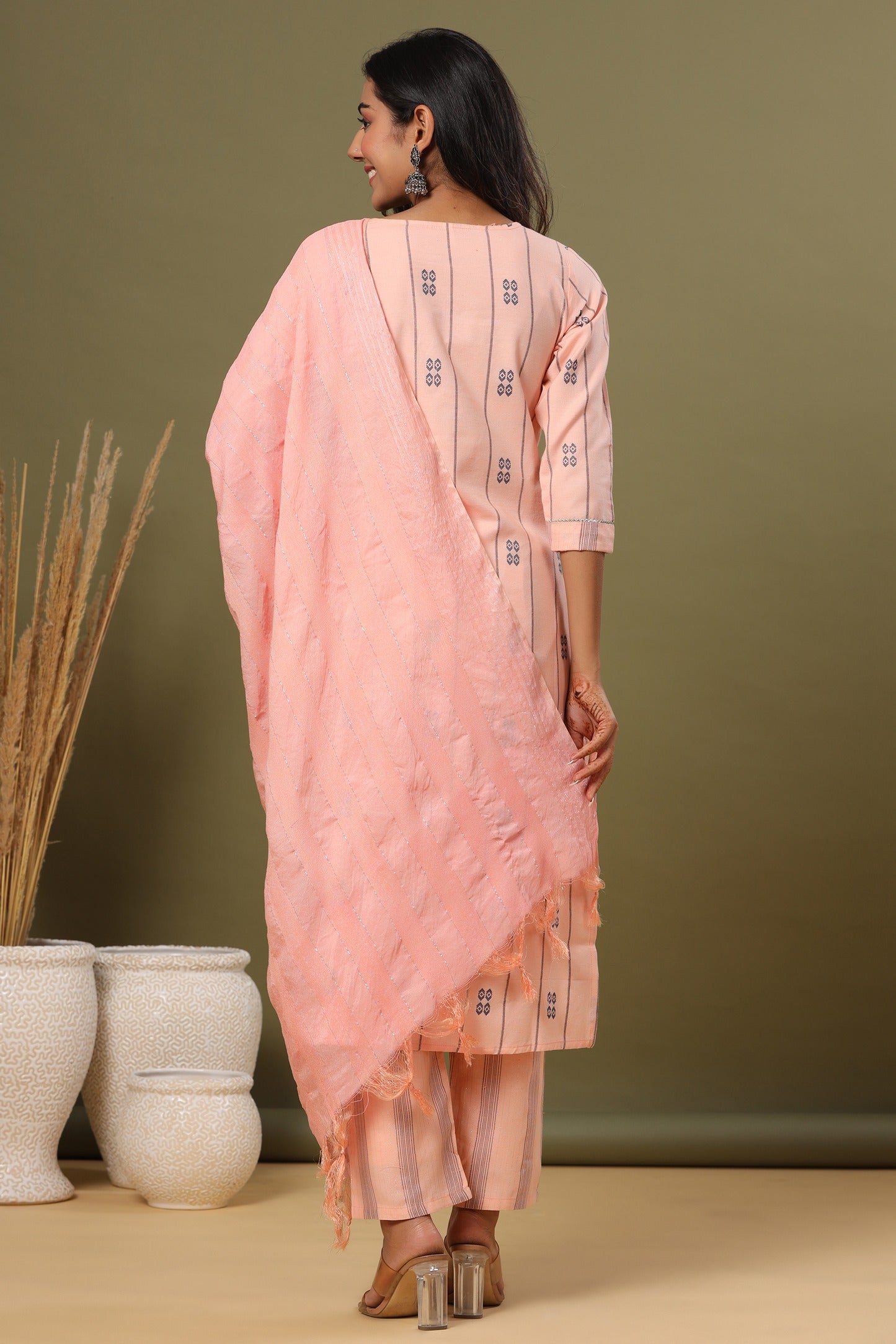 Pink Printed Dupatta Set 2