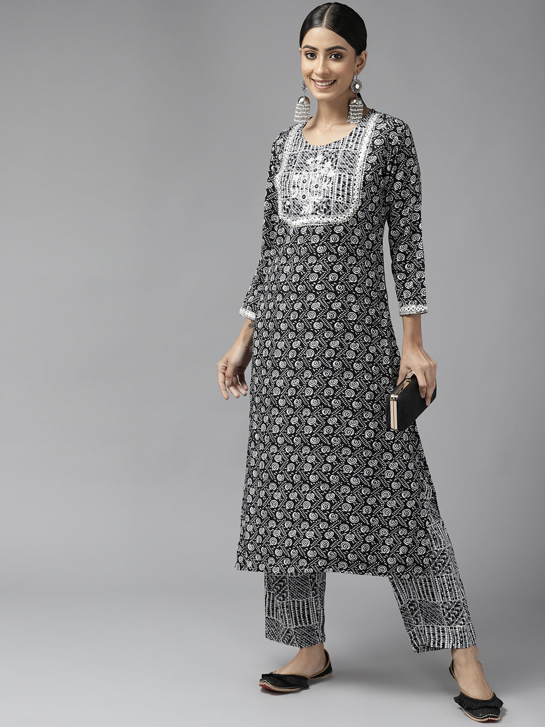 Black Printed Kurta Set Store