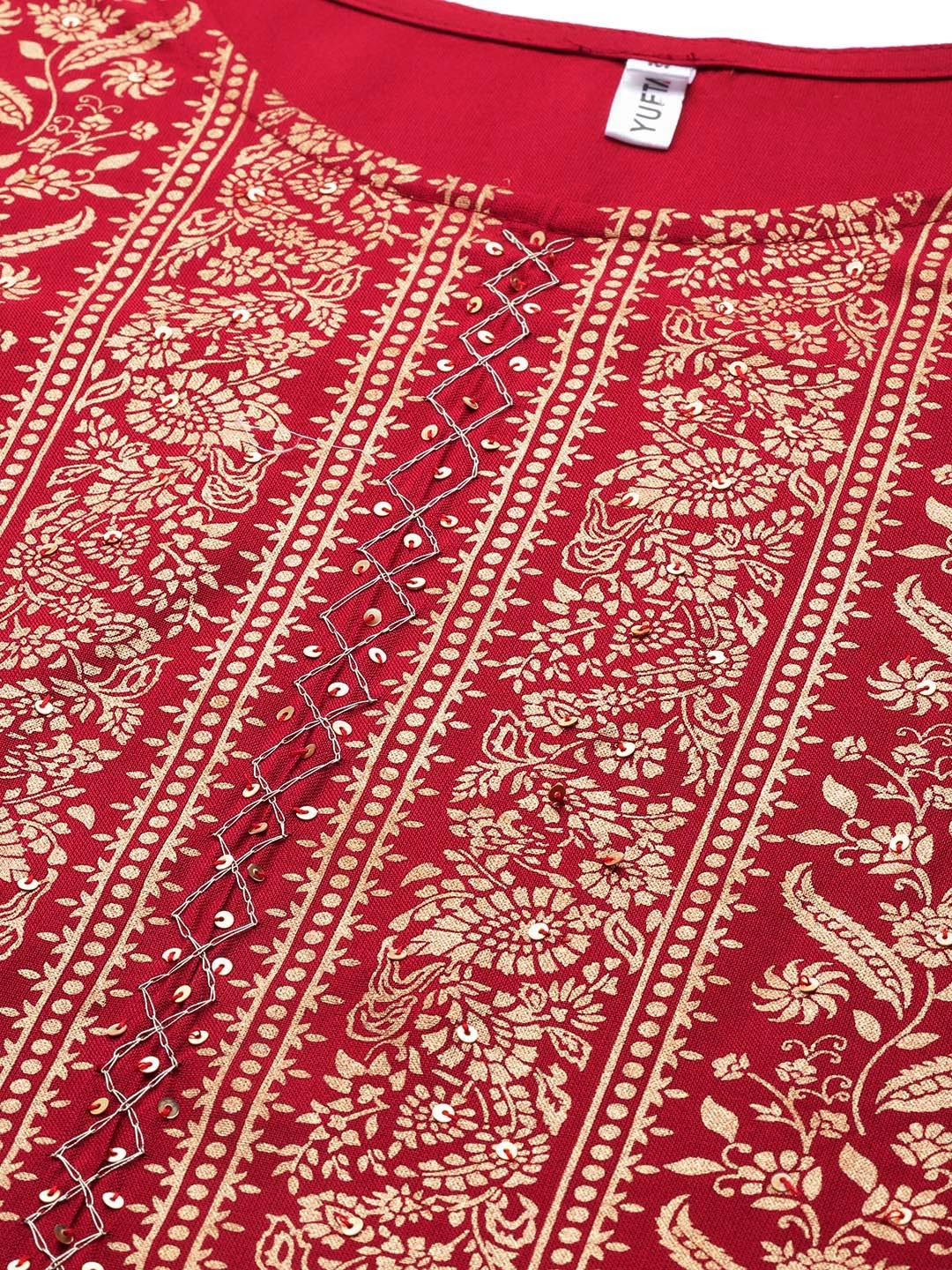 Red Printed Dupatta Set