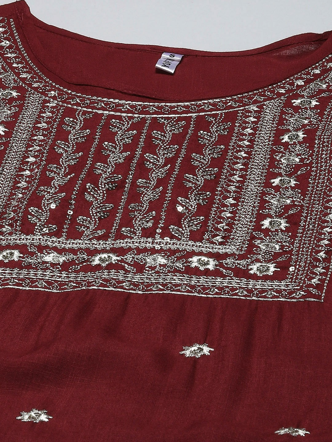 Maroon Embroidered Dupatta Set Store